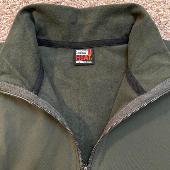 NWT 32 Degrees Heat Men’s Fleece Tech 1/4 Zip Pullover Shirt Green, Size S - Picture 3 of 7